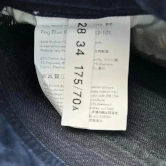 NWT Acne Studios Peg Jeans Blue Black - Picture 10 of 11